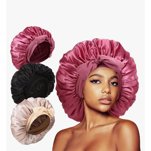 3Pcs Bonnets for Sleeping, Extra Satin Silk Bonnet for Sleeping Women with Tie Band for Curly Hair Jumbo Bonnet Braids