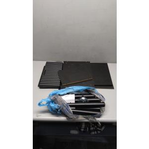 LAATOOREE Nightstands Set of 2, Small Side Table, Bedside Table with Fluted Door, Solid Wood Feet; Modern MidCentury End Table for Bedroom, Small Space (Black)