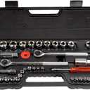 52-Piece Drive Socket Set - 1/4, 3/8 and 1/2 Sockets - SAE and Metric Tools for Mechanics, Craftsmen, and Homeowners - Tool Kit by Stalwart