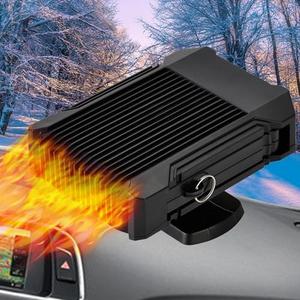 Portable Car Heater Fast Demisting Defroster, 12V 150W Automobile Heater Can Heat Rapidly in 60 Seconds with Heating & Cooling & Air Purify, Car Fan Windshield Defroster(Black)