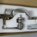 Voltstorm Lower Half Front Entry Handleset with Knob - Front Door Handle 304 Stainless Steel Silver Exterior Door Handle Lock Set