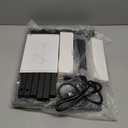 HLDIRECT C Shaped End Table with Charging Station, Couch Side Table with Storage Bag, Foldable TV Tray with 2 USB Ports and Outlets for Living Room, Bedroom, Black