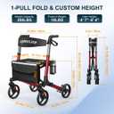 Foldable Rollator Walker with Seat for Seniors,Aluminum Frame
