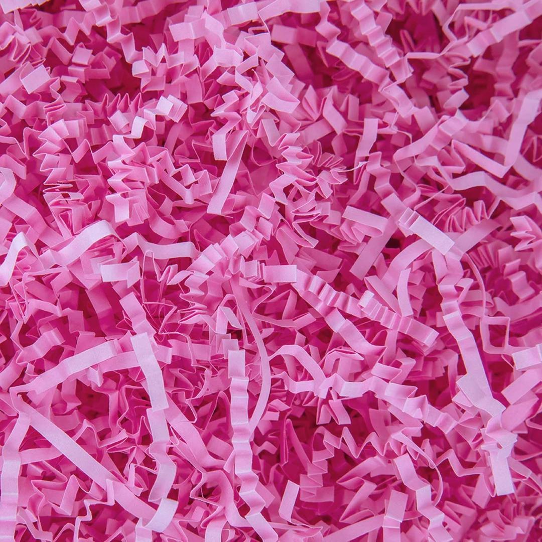 Caleihd 1/2 LB Crinkle Cut Paper Shredded Filler Paper for Gift Baskets Gift Box Confetti Shreds Decoration Stuffing for Birthday, Weddings, Anniversaries, Christmas Wrapping Pink