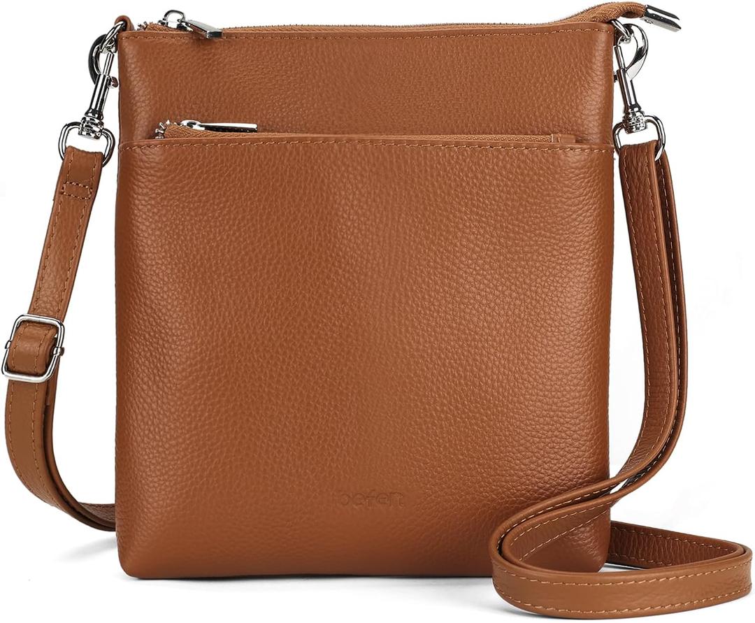 Befen Genuine Leather Crossbody Purses for Women Travel Cross Body Bags Lightweight with Adjustable Shoulder Strap