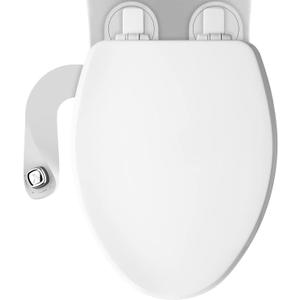 Mayfair Cassel Bidet Bundle, Slow-Close Never Loosen Toilet Seat with Perfect Fit, Fresh Water Spray, Non-Electric, Easy to Install Bidet, ELONGATED, White