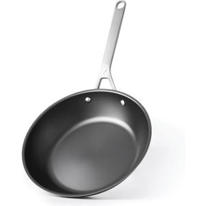 Carbon Steel Clad 9.5" Frying Pan - Carbon Steel Pan Better than Cast Iron - Lightweight, Naturally Nonstick, Non Toxic Cookware, No Coatings - Skillet Works with Induction, Outdoor Grill