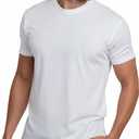 INTO THE AM Mens T Shirts Soft Cotton Blend Crew Neck Tee Athletic Fit Plain Casual T-Shirt for Men (White, L)