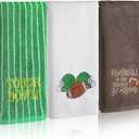 SmoothNovelty 3 Pcs Football Hand Towels for Bathroom Cotton Embroidered Rodeo Kitchen Towels 13.3 x 29.5 Farmhouse Decorative Absorbent Soft Cotton Gifts for Kitchen Dish Fast Drying Housewarming