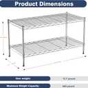 2-Tier Heavy Duty Shelving Unit,36" Wx18 Dx19.5H,Wire Shelf Rack with Lockable Wheels,Height Adjustable Metal Storage Shelves Organizer for Living Room,Garage,Kitchen,Office,Laundry,Pantry, 2-Tier,36"x18"x19.5"(WxDxH