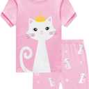 Little Hand Toddler Girls Pajamas Short Pjs Set Dinosaur Unicorn Jammies Cat Sleepwear Cotton Clothes 6T