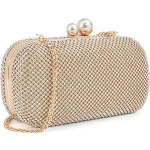 Crystal Evening Clutch Woman Evening Bag For Party And Wedding (Gold)