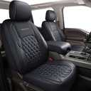 Huidasource 2018-2025 Wrangler JL Seat Covers 4 Door, Waterproof Leather Seat Covers Full Set for Jeep Wrangler JL 4-Door with Rear Cupholder, Custom Fit Seat Cushion Covers (Full Set/Black&Blue)