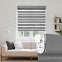 Grandekor No Drill Cordless Zebra Blinds,30" W x 64" H,Grey