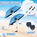 Beach Chair Umbrella with Adjustable Clamp & Solar Fan, UPF 50+
2 Pack, 48" 360° Swivel Portable Clip-on, Outdoor Shade for Beach, Pool, Camping, 10-15% Extra Shade with Ruffle Edge