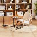 LINGMI Overbed Bedside Desk Mobile Rolling Laptop Stand Tilting Overbed Table with Wheels Height Adjustable Tray Table for Laptop Bed Sofa Side Table, 23.6 x 13.6 x 35 inches