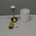 Touch Control Cordlss Table Lamp, USB-C Rechargeable Lamp with Stepless Dimming, 4000mAh Battery Operated Vintage Bedside Lamp for Bedroom, Living Room, Night Light & Emergency Lighting, Brass, 1 Pack