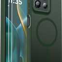 for Motorola Moto G 5G 2025/2026 & G Play 2026 Case Magnetic Shockproof, [Fit for MagSafe] [Glass Screen Protector] Translucent Anti-Fingerprint (Green)