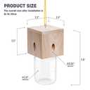 2 PCS Wood Carpenter Bee Trap for Outside - Best Bee Trap - Cube Style Nature Hanging Carpenter Bee Traps Plastic Jar Outdoor - Insect Traps