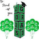2025 Graduation Decorations Set - So Proud of You - Class of 2025 Balloon Boxes for Memorable Grad Party Supplies, Indoor/Outdoor Congrats Grad Home Door Dcor Essentials green and black