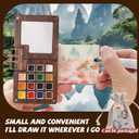 5 x Watercolor Travel Set, New Palette Travel Set Mini Watercolor Paint Set, Upgrade Travel Set Mini Portable Watercolor Travel Set (Rabbit)