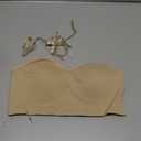 Strapless Bras for Women Non-Slip Padded Bandeau Bra Wireless Tube Top Bra Including Clear Straps (Beige, L)
