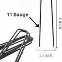 6 inch 25 Pack Black Galvanized Landscape Staples 11 Gauge Garden Stakes Pins Anti-Rust Ground Stakes U-Shaped Tent Stakes are Used for Weed Barrier, Irrigation Tubing, Yard Lawn, Landscape Fabric