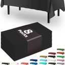Pureegg Plastic Table Cloth Disposable 8 Pack, 54 x 108 Inch Table Cloths, Graduation Decorations Class of 2025, Graduation Party Tablecloths, Rectangle, Plastic Cover, Leakproof & Sturdy, Black