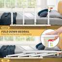 Bed Rails for Elderly Adults Safety, Folding Bed Assist Rails for Seniors, Bed Handle Bedside Assist Guard Rails for Adults, Fall Prevention Safety with Collapsible Bedrails, 37x20, 36.6"x19.6"