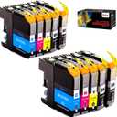 TacTink Compatible Brother LC103 LC103XL LC101 Ink Cartridges Replacement for Brother MFC-J870DW MFC-J6920DW MFC-J6520DW MFC-J450DW MFC-J470DW (4 Black, 2 Cyan, 2 Magenta, 2 Yellow)