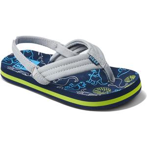 REEF Kids' Ahi Beach Flip Flops (6 Little Kid, Navy/Grey Dino)