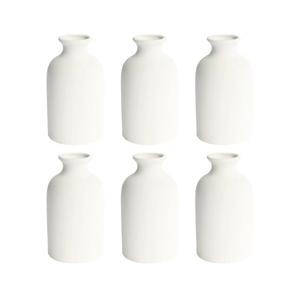 6 Pack White Vase Small Ceramic Vases for Decor, White Vases for Flowers Boho Home Decor, Pampas Grass Dried Flowers Vases