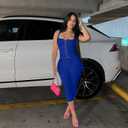 acelyn Womens Sexy 2 Piece Outfits Sleeveless Capri Sets Tie Up Tank Top & Short Set Summer Pants Set Going Out Club Outfit (Small, Blue)