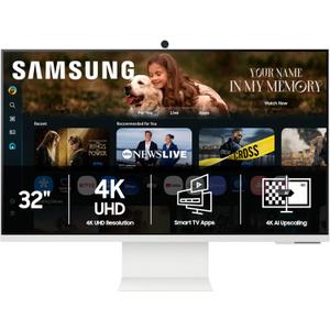 Samsung 32 Smart Monitor M8 (M80F) 4K UHD Display, Samsung Vision AI, Smart TV Apps, Gaming Hub, USB-C, HDMI and USB-A, White, LS32FM803UNXZA, 2025