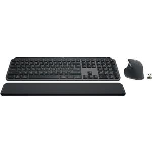 Logitech MX Keys S Combo - Performance Wireless Keyboard and Mouse with Palm Rest, Customizable Illumination, Fast Scrolling, Bluetooth, USB C, for Windows, Linux, Chrome, Mac,Color Graphite.