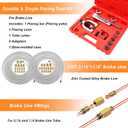 25 ft 3/16 + 1/4 Zinc Coated Alloy Brake Line Kit(Includes 48 Fittings and 8 Unions) with Tube Bender and Double & Single Flaring Tool Kit