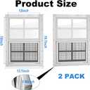 2 Pack Shed Windows 12x18, Flush Mount Sliding Windows with Tempered Glass & Fiberglass Screen, Small Window with 41 Screws for Chicken Coop, Playhouse, Basement, Bathroom, Garage, Barns (White)
