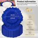 Pesonlook 50Pcs Royal Blue Charger Plates Round 13inch, Reef Plate Chargers for Dinner, Bulk Plastic Floral Table Charger Plates for Dinner Wedding Party Event Table Setting Decoration(Royal Blue)