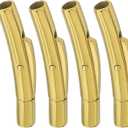 uxcell Leather Cord End Clasp, 4Pcs 2mm Hole Column Clasps Connectors, Stainless Steel Clasps Closures Leather Cord Buckle for Making DIY Supplies Crafts, Gold4mm