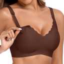 OEAK Nursing Bra for Breastfeeding Soft Supportive Maternity Bras Comfortable Wireless Pregnancy Bras Hands Free Pumping Bras (Medium, Coffee)