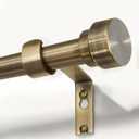 Antique Bronze Curtain Rods for Windows 48 to 84 Inches Adjustable Length Heavy Duty 1" Diameter Window Curtain Rod with Solid Metal Finials for Outdoor Farmhouse Bedroom Kitchen Living Room