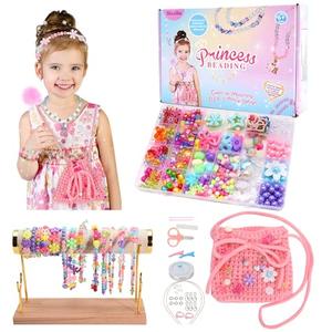 Friendship Bracelet Making Kit for Girls, Christmas Birthday Gifts Toys for Kids, Arts and Crafts for Kids 6+, DIY Beads Necklace Jewerly Making Kit + Cute Bag 2 PACK