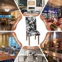 Stretch Dining Chair Covers Set of 6,Floral Print Chair Covers,Soft Removable Washable,Pet Friendly Furniture Protector,Universal Chair Slipcovers for Home, Kitchen,Ceremony Dining Room Seat (Black Base White Rose)