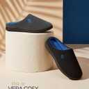 VeraCosy Men's Two-Tone Cozy House Slippers Dark Gray/Blue, 13-14 US
