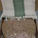 Set of 6 Table Runner and Placemats Boho Napkin Rings, Farmhouse Macrame Table Runner Rustic Round Woven Decorative Place Mats for Bohemian Kitchen Dining Tables Decor (Green)