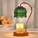 CABRHEART Candle Warmer Lamp with Timer, Dimmable Electric Candle Warmer Melter, Small & Large Jar Fragrance Candle Holders for Home Decoration Gift for Women, Golden-Green