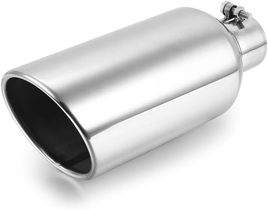 A-KARCK Exhaust Tip 3" Inlet to 6" Outlet, 15" Overall Length Polishing Bolt On Exhaust Tailpipe Tip Protect Tailpipe
