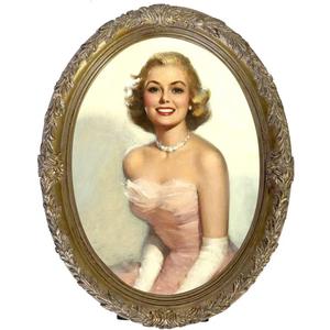 Vintage Oval Picture Frame,Classic Ornamental Photo Frame Antique Frame with Intricate Carvings,Tabletop Display and Wall Mount,Real Glass Front,Old-Fashion (Bronze Gold, 2.5x3.5)