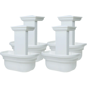 Fence Post Planter - Elegant White Plant Hanger for PVC Fences, Hanging Planters for Outdoor Plants - 4 Pack