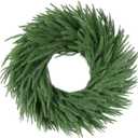 24 inch Norfolk Pine Wreath, Realistic Christmas Wreath for Front Door,Artificial Real Touch Green Wreath Greenery for Door Wall Windows Mantle Outdoor Christmas Decoration